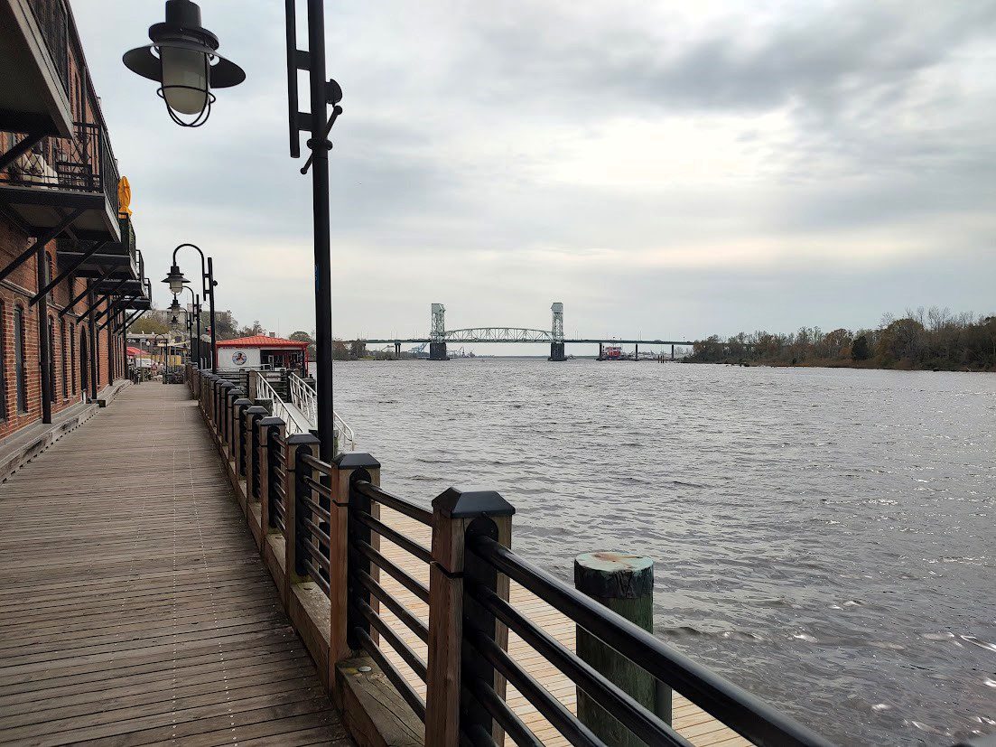 A view of the Cape Fear Memorial Bridge from the Water Street boardwalk in Wilmington. Photo: Jennifer Allen