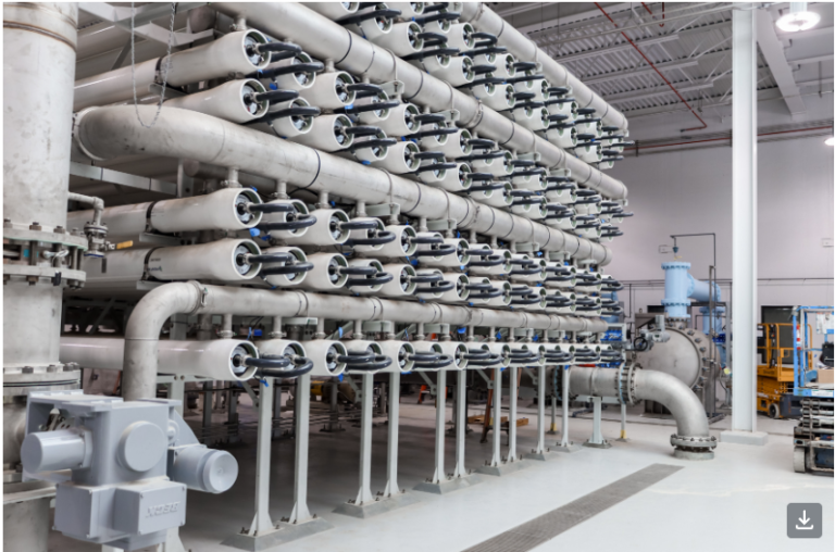 A reverse osmosis filter skid at Brunswick County's Northwest Water Treatment Plant in Brunswick County. Photo: Brunswick County