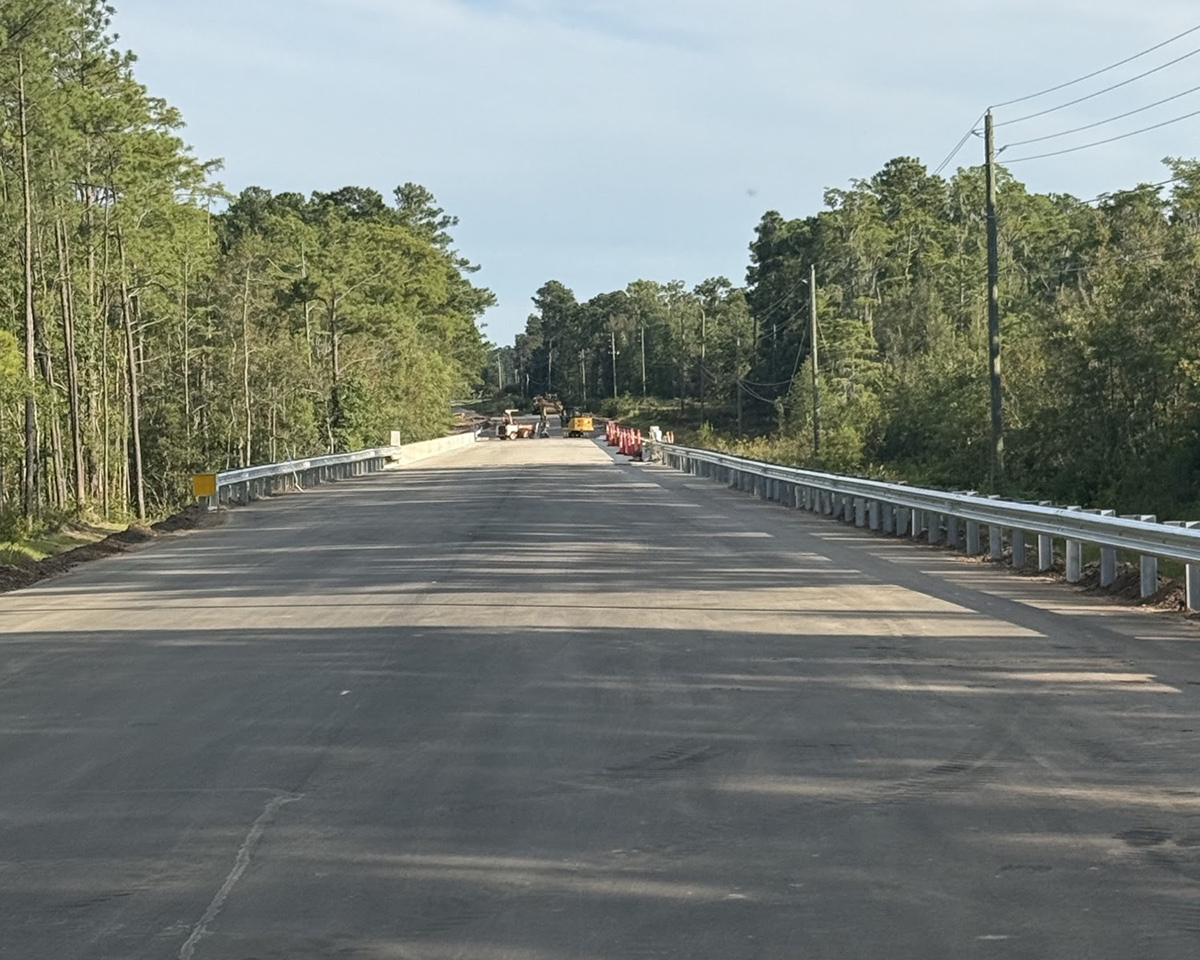 This portion of River Road, part of N.C. Highway 133, in Brunswick County is set to open to vehicles Friday after being closed since mid-December. Photo: NCDOT
